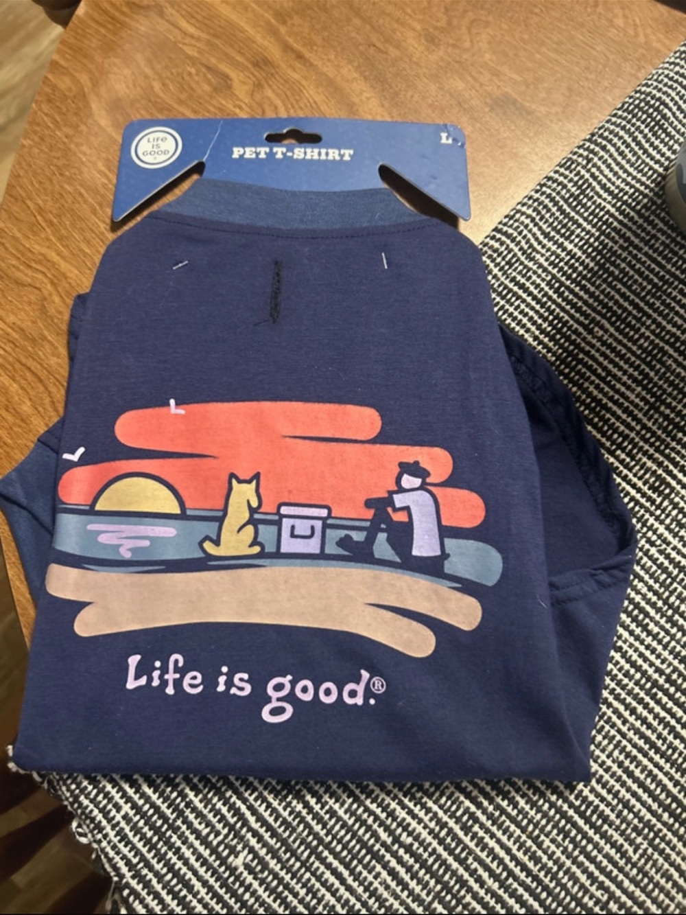 Life is Good Navy Pet T-Shirt